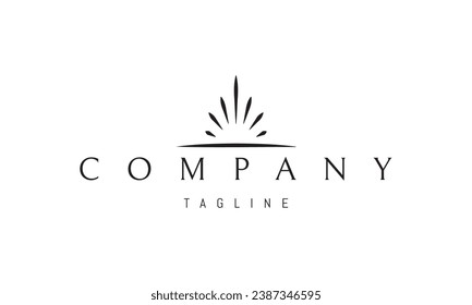 Vector logo with an abstract image of a solar dawn over the horizon.