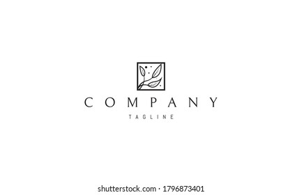 Vector logo abstract image of three leaves in a square.