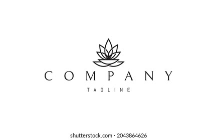 Vector logo with an abstract image of three plates and a pattern of leaves on top.
