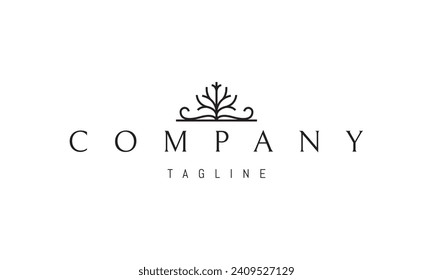 Vector logo with an abstract image of a tree on the background of an open book.