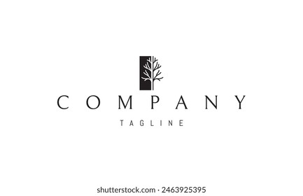 Vector logo with an abstract image of a tree.