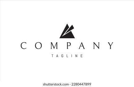 Vector logo with an abstract image of a triangle with a splinter that broke away from it.
