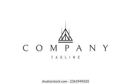 A vector logo with an abstract image of a triangle moving upward.