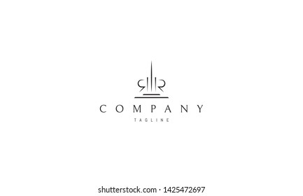 Vector logo with the abstract image of two letters R.