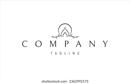 A vector logo with an abstract image of two sprouts with a drop in the middle.