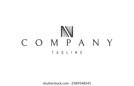 Vector logo with an abstract image of two open books in the shape of the letter N.