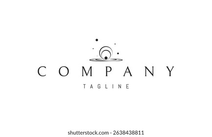 Vector logo with an abstract image of waves from impact.