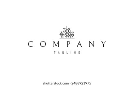 Vector logo with an abstract image of wheat sprouts.