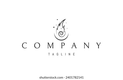 A vector logo with an abstract image of a wing resembling fire.