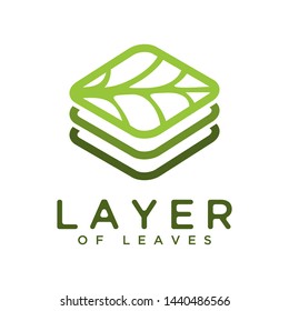 vector logo abstract layered leaves
