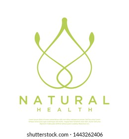 Vector logo abstract line art plant