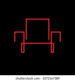 Vector logo, abstract modern armchair on black background