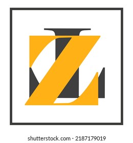 Vector logo. Abstraction. Art design. Figure. Symbol and letter Z and T. Sign on a white background. Number 1. Vector drawing. Logo. Graphic element. Design.