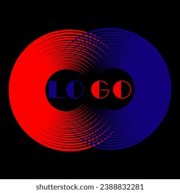 Vector logo. Abstraction. Art design. Figure. Symbol and letter C. Sign on a black background. Vector drawing. Name of the company. Logo. Graphic element. Design.