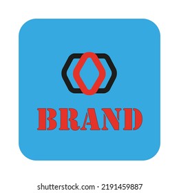 Vector logo. Abstraction. Sign on a blue background. Art design. Figure. Symbol and letter O and C. Number 0. Vector drawing. Name of the company. Logo. Graphic element. Design. Illustration.