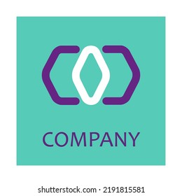 Vector logo. Abstraction. Sign on a green background. Art design. Figure. Symbol and letter O and C. Number 0. Vector drawing. Name of the company. Logo. Graphic element. Design. Illustration.