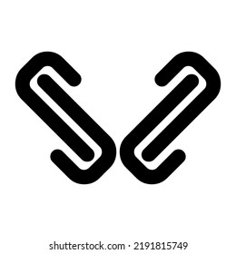 Vector logo. Abstraction. Sign on a white background. Art design. Figure. Symbol and letter L. Number 7. Vector drawing. Logo. Graphic element. Design. Illustration.