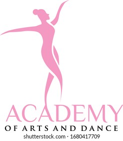 Vector logo academy art and dance flat style design