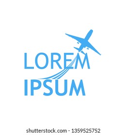 Vector logo of an airplane flying up.