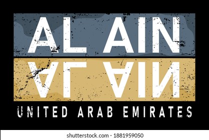 Vector logo AL AIN United Arab Emirates, 3 isolated posters: banner