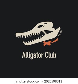 Vector Logo Alligator Skull Wearing Bow Stock Vector (Royalty Free ...