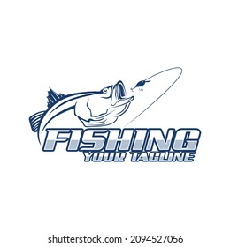 vector logo amazing freshwater fishing