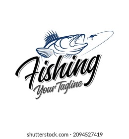 vector logo amazing freshwater fishing