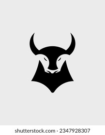 Vector logo angry bull black