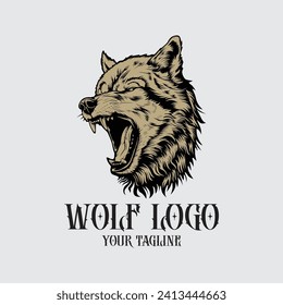 vector logo angry Wolf head