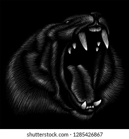 
The Vector logo animal howling  for T-shirt design or outwear.  Hunting style animal howling background.