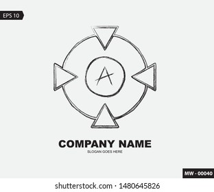 Vector logo art - A Letter  design
