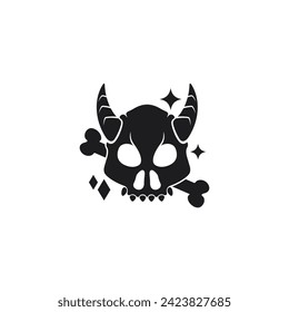 Vector Logo art for Small Business Shop and Game Company. Skull creature theme design