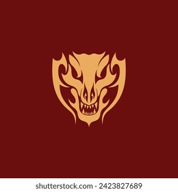 Vector Logo art for Small Business Shop and Game Company. Skull creature theme design