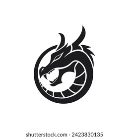 Vector Logo art for Small Business Shop and Game Company. fantasy dragon theme design