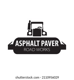 Vector logo of asphalt paver, road works