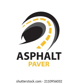 Vector logo of asphalt paver, road works