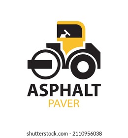 Vector logo of asphalt paver, road works