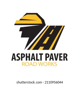 Vector logo of asphalt paver, road works