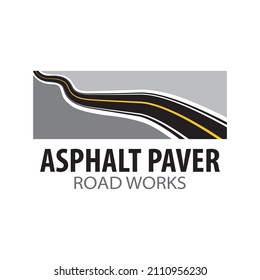 Vector logo of asphalt paver, road works