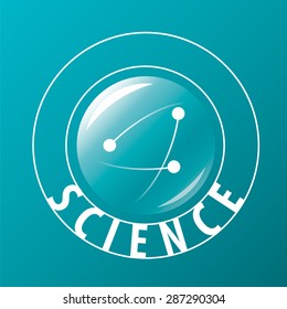 vector logo atoms fly in sphere