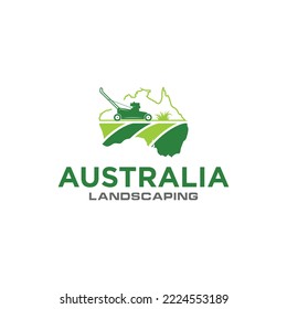 Vector logo of Australia lawn care mowing, trimming tamplate free