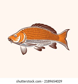 vector logo awesome carp fishing freswater