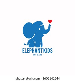 Vector Logo Baby Elephant Love Cute Stock Vector (Royalty Free ...