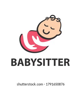 Vektorlogo für Babysitter, Kinderbetreuung und Kinderbetreuung