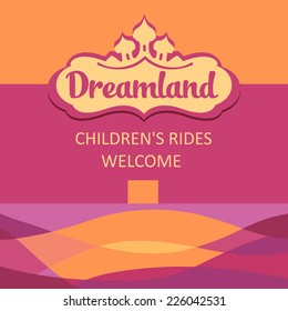 Vector logo and background for children's rides. Abstract colored background.