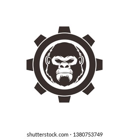Vector logo, badge, emblem, symbol, icon design template with gorilla head