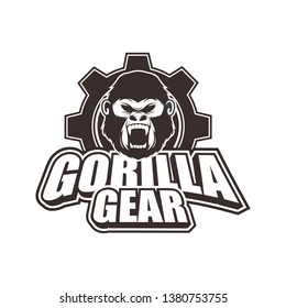 Vector logo, badge, emblem, symbol, icon design template with gorilla head