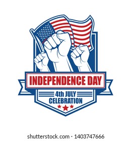 Vector logo, badge, emblem, symbol and icon template design with US Independence Day Theme