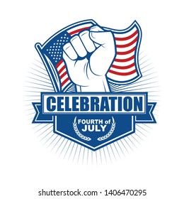 Vector logo, badge, emblem, symbol and icon template design for US Independence Day - 4th of July

