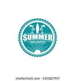 Vector logo, badge, emblem, symbol, icon template design with Summer Theme